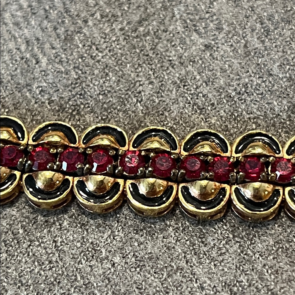 Joan Rivers Vintage 2 in 1 Ruby Red Crystal Tennis Bracelet-7”-7.25” - Picture 2 of 10